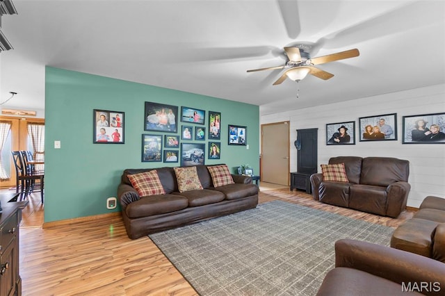 277 Althaea Ln, Jackson, MO 63755 - living room with a ceiling fan and wood finished floors