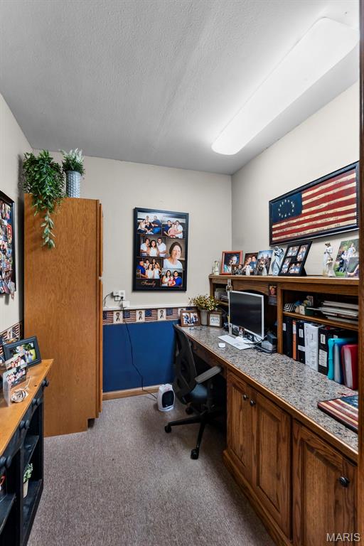 277 Althaea Ln, Jackson, MO 63755 - carpeted office featuring a textured ceiling