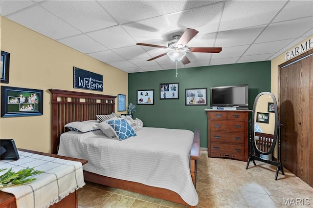 277 Althaea Ln, Jackson, MO 63755 - bedroom featuring a paneled ceiling, ceiling fan, and a closet