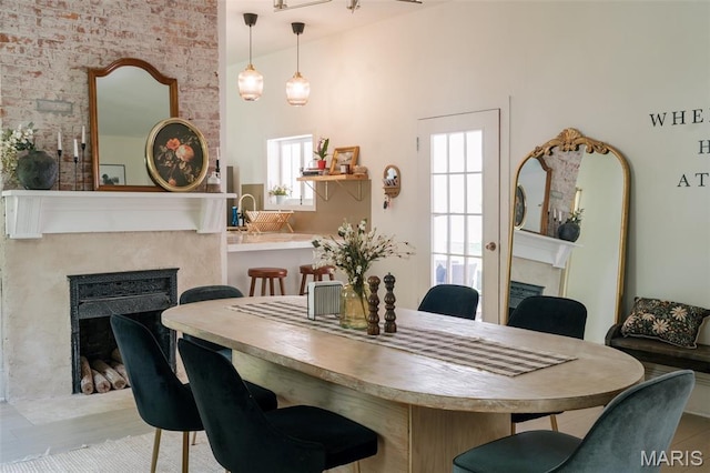 124 W Ross St, Palmyra, MO 63461 - dining room with a premium fireplace