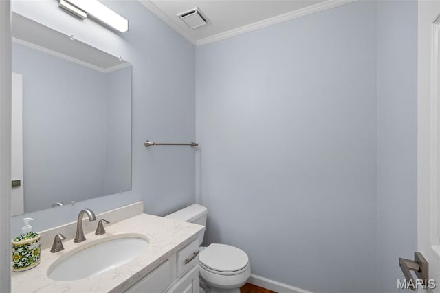 12101 Fahrpark Ln, Saint Louis, MO 63146 - half bathroom featuring vanity and crown molding
