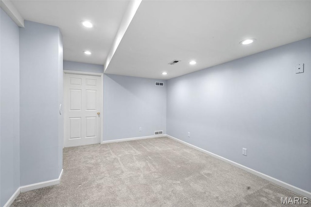 12101 Fahrpark Ln, Saint Louis, MO 63146 - finished below grade area featuring recessed lighting and carpet floors