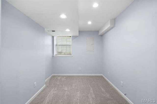 12101 Fahrpark Ln, Saint Louis, MO 63146 - empty room with carpet, recessed lighting, and electric panel