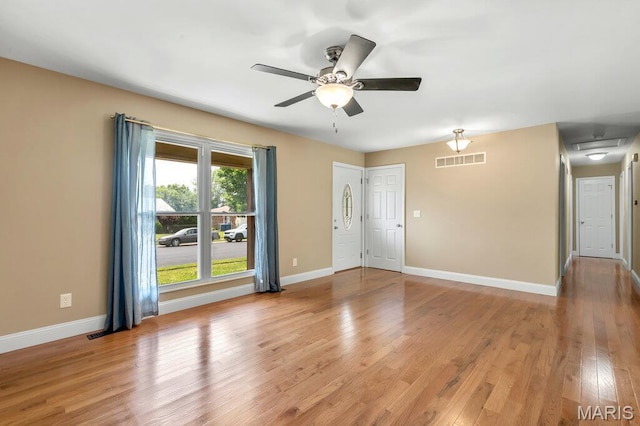 3100 Tally Ho Dr, Saint Charles, MO 63301 - spare room featuring ceiling fan and light wood-style flooring