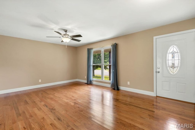 3100 Tally Ho Dr, Saint Charles, MO 63301 - foyer featuring light wood finished floors and a ceiling fan