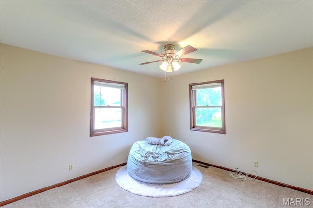 21730 Rudolph Rd, Waynesville, MO 65583 - sitting room featuring healthy amount of natural light, ceiling fan, and carpet flooring