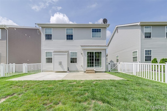 3325 Charlestowne Crossing Dr, Saint Charles, MO 63301 - back of property with a patio area and a fenced backyard