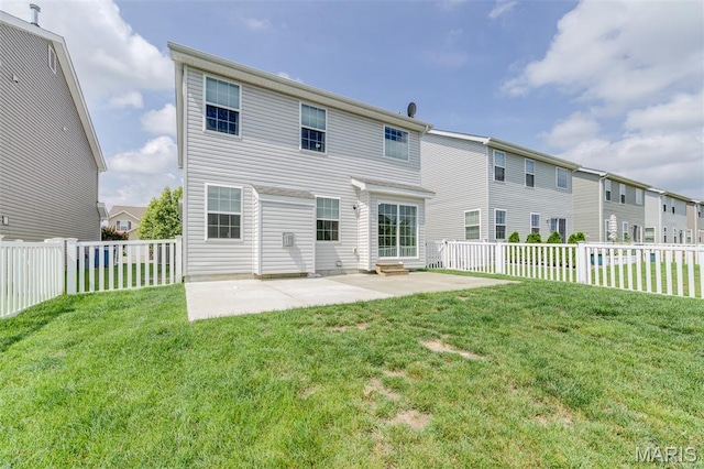 3325 Charlestowne Crossing Dr, Saint Charles, MO 63301 - back of property with a patio and a fenced backyard