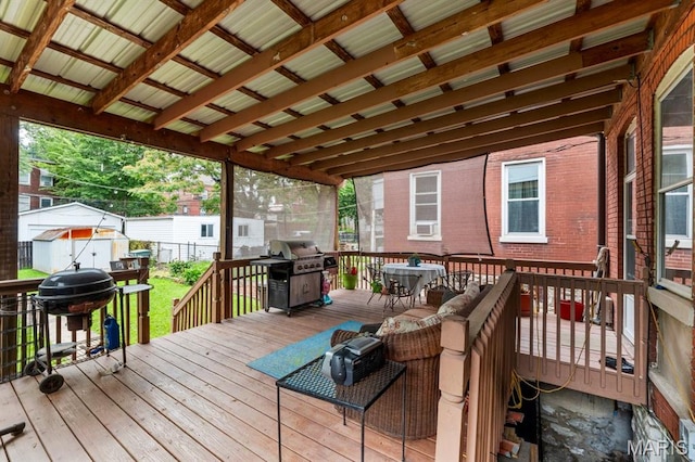 3623 Iowa Ave, Saint Louis, MO 63118 - wooden deck featuring area for grilling