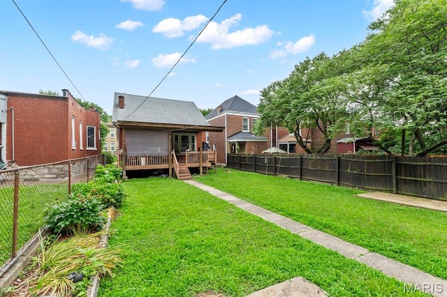 3623 Iowa Ave, Saint Louis, MO 63118 - back of property with a fenced backyard and a deck