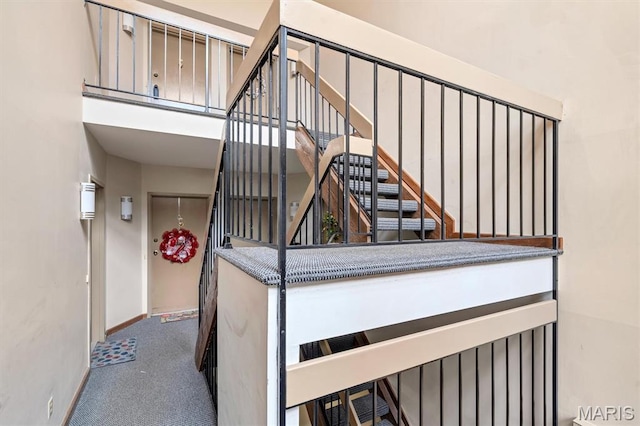 1308 Holgate Dr Unit G5, Ballwin, MO 63021 - stairs featuring carpet floors and baseboards