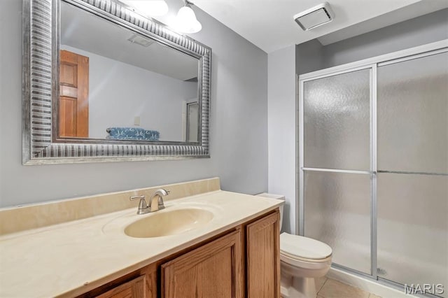 1308 Holgate Dr Unit G5, Ballwin, MO 63021 - bathroom with vanity, a shower stall, and tile patterned flooring