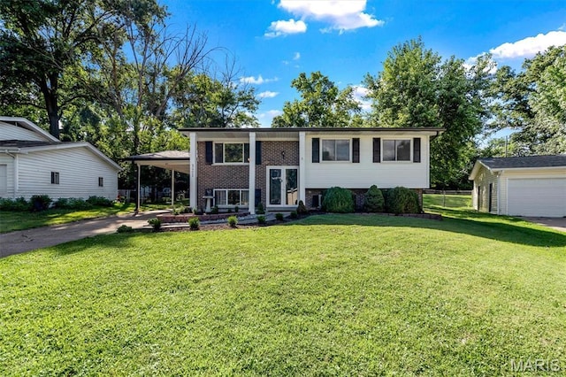 321 Fairview Ct, Ballwin, MO 63021 - split foyer home featuring brick siding and driveway