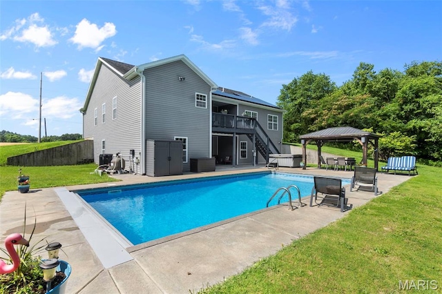 1638 County Road 642, Cape Girardeau, MO 63701 - view of swimming pool featuring stairway, a gazebo, a patio, and a wooden deck