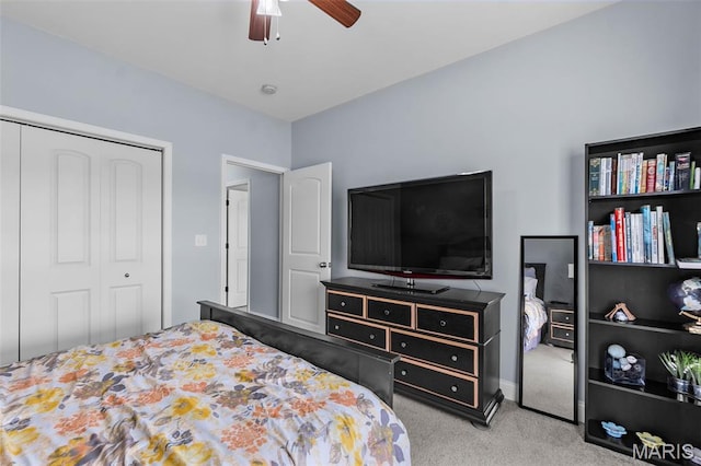1638 County Road 642, Cape Girardeau, MO 63701 - bedroom featuring carpet flooring, a closet, ceiling fan, and baseboards