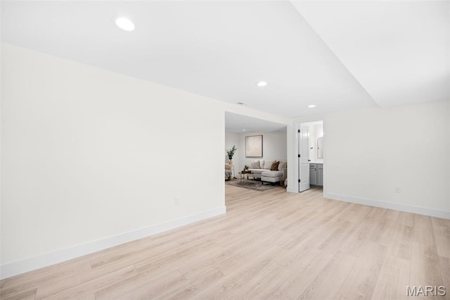 178 Spring Branch Rd, Troy, MO 63379 - unfurnished living room with light wood-style flooring and recessed lighting