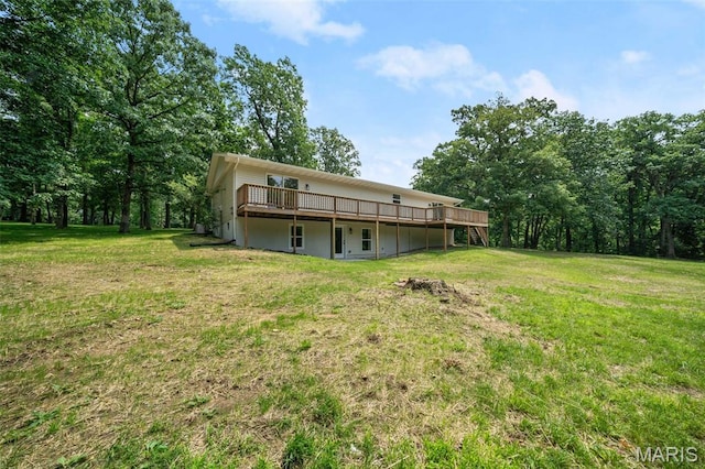 178 Spring Branch Rd, Troy, MO 63379 - rear view of house featuring a wooden deck and a yard