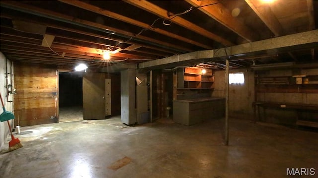 517 N 11th, De Soto, MO 63020 - basement featuring wooden walls