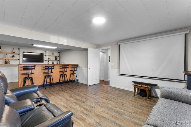 757 N W Ln, Jackson, MO 63755 - home theater room featuring bar area and wood finished floors