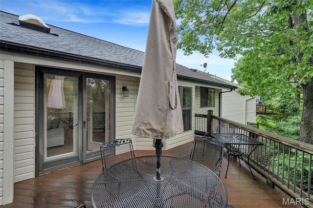 62 Majestic Ct, Fenton, MO 63026 - wooden deck with outdoor dining area