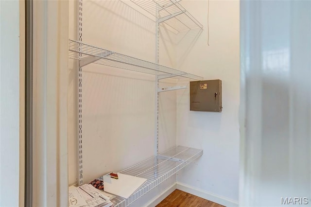 17560 Old Jamestown Rd, Florissant, MO 63034 - walk in closet with wood finished floors