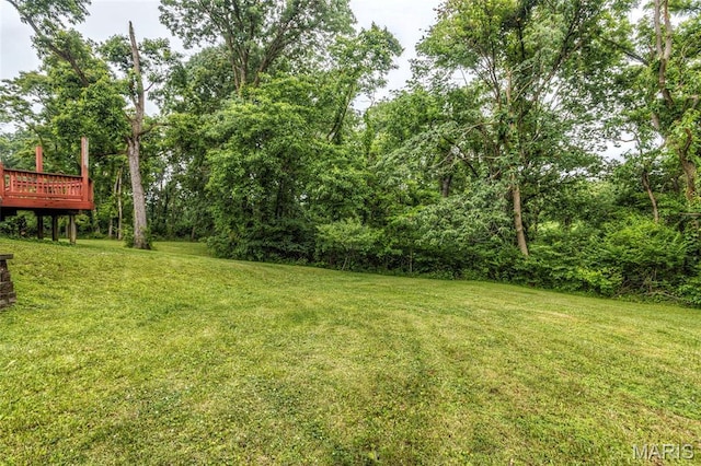 17560 Old Jamestown Rd, Florissant, MO 63034 - view of green lawn with a deck