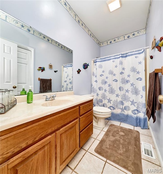 4 Hahn Estates Rd, Winfield, MO 63389 - full bath with vanity, tile patterned floors, and a shower with shower curtain