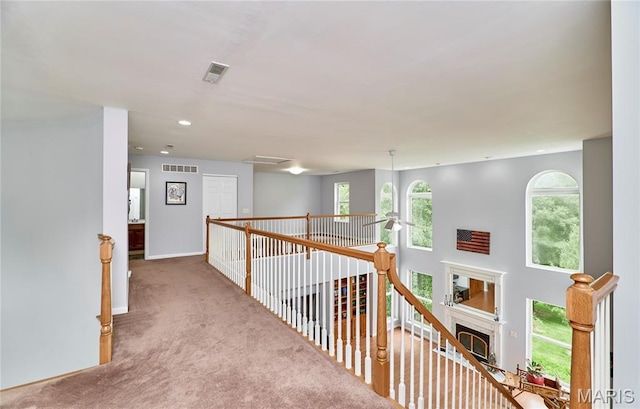 4 Hahn Estates Rd, Winfield, MO 63389 - corridor with carpet floors, an upstairs landing, and recessed lighting