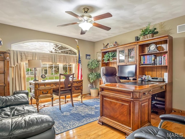 4184 Red Field Dr, Swansea, IL 62226 - office space featuring ceiling fan and light wood finished floors