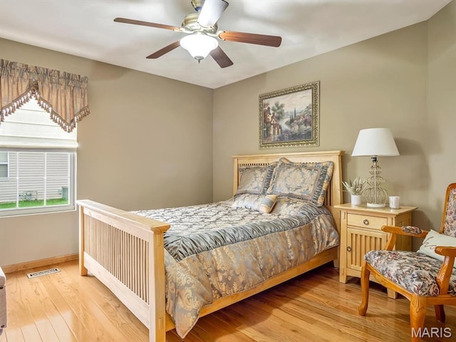 4184 Red Field Dr, Swansea, IL 62226 - bedroom with light wood-style floors and ceiling fan