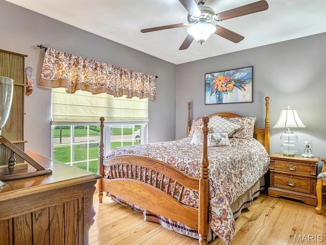 4184 Red Field Dr, Swansea, IL 62226 - bedroom with hardwood / wood-style flooring and a ceiling fan