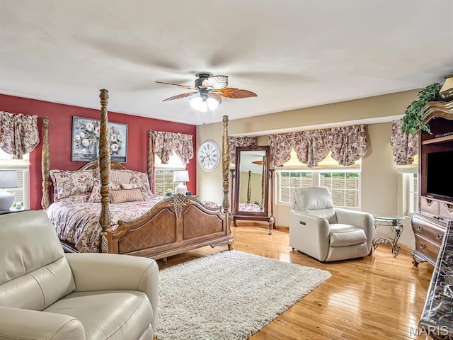4184 Red Field Dr, Swansea, IL 62226 - bedroom with light wood-style flooring and ceiling fan