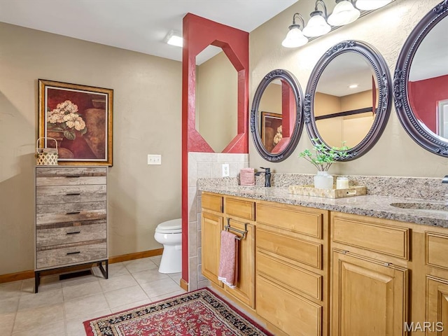 4184 Red Field Dr, Swansea, IL 62226 - bathroom with double vanity and tile patterned floors