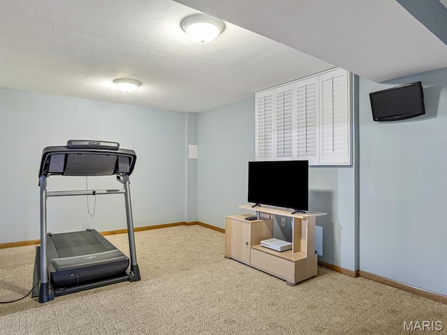 4184 Red Field Dr, Swansea, IL 62226 - exercise area featuring carpet and baseboards