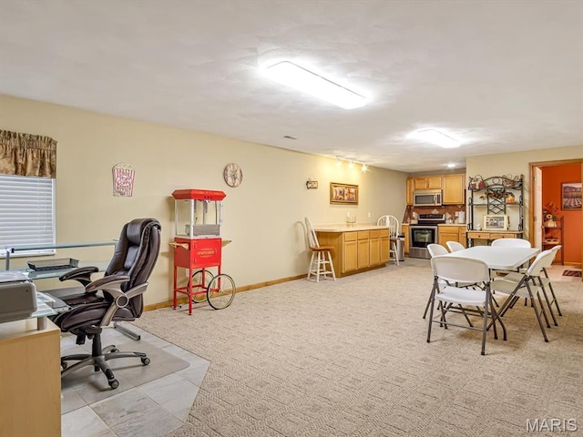 4184 Red Field Dr, Swansea, IL 62226 - office area featuring wet bar and light carpet