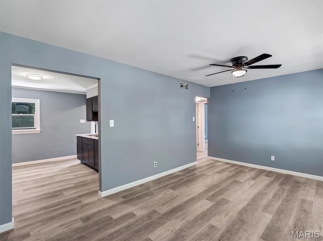 1216 Redman Blvd, Saint Louis, MO 63138 - spare room featuring light wood-style flooring and a ceiling fan
