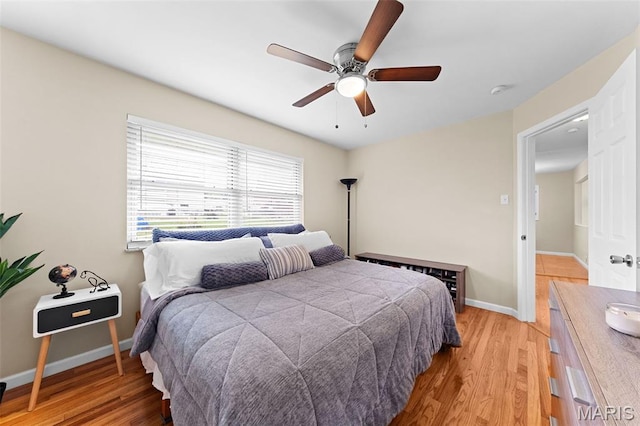 4620 Kramer Dr, Saint Louis, MO 63123 - bedroom with light wood-style flooring and a ceiling fan
