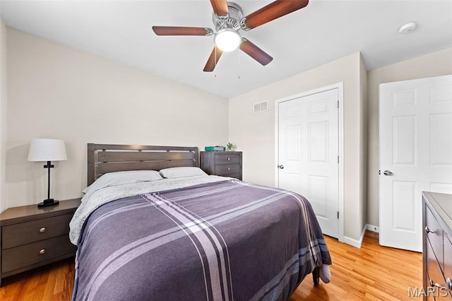 4620 Kramer Dr, Saint Louis, MO 63123 - bedroom featuring light wood finished floors and a ceiling fan
