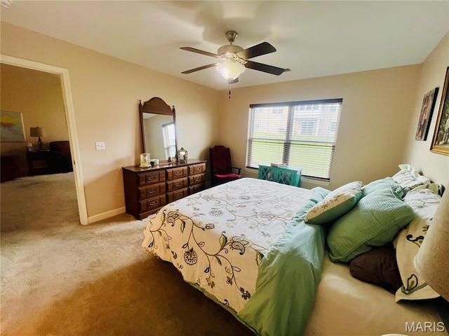 305 Hawk Nest Ct, Union, MO 63084 - bedroom featuring light colored carpet and ceiling fan