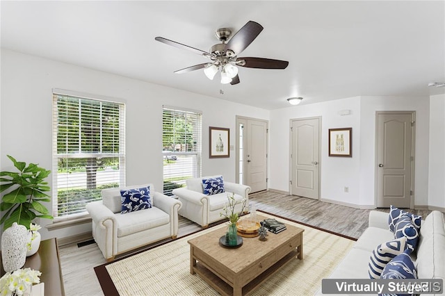 3101 Keelboat Xing, Saint Charles, MO 63301 - living area featuring ceiling fan and light wood-style floors