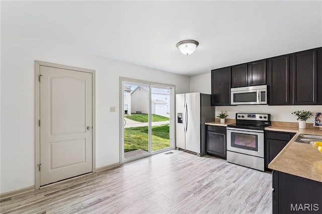 3101 Keelboat Xing, Saint Charles, MO 63301 - kitchen featuring stainless steel appliances, light countertops, and light wood-style flooring