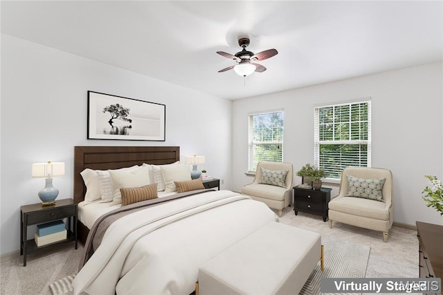 3101 Keelboat Xing, Saint Charles, MO 63301 - bedroom with light carpet and a ceiling fan