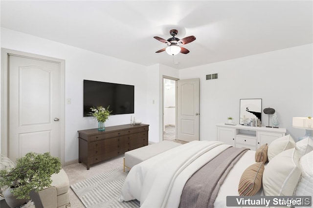 3101 Keelboat Xing, Saint Charles, MO 63301 - bedroom with light carpet and a ceiling fan
