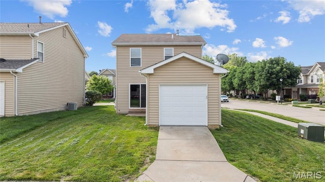 3101 Keelboat Xing, Saint Charles, MO 63301 - view of front of house with a front yard, a garage, concrete driveway, and a residential view
