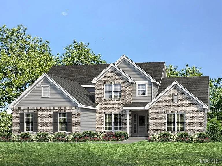 1556 Wildhorse Parkway Dr, Chesterfield, MO 63005 - view of front of property with brick siding and a front yard