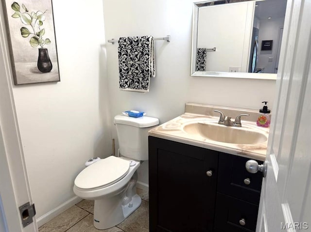63 Rock Dove Ln, Camdenton, MO 65020 - half bath with vanity, tile patterned floors, toilet, and baseboards
