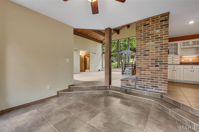 1509 Redbriar Dr, High Ridge, MO 63049 - empty room featuring ceiling fan, tile patterned flooring, and recessed lighting