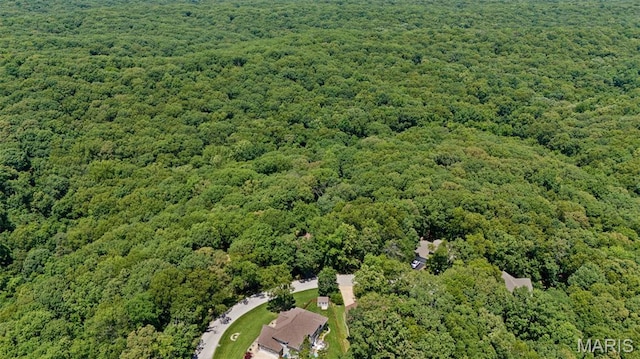 1509 Redbriar Dr, High Ridge, MO 63049 - aerial view of property and surrounding area with a forest