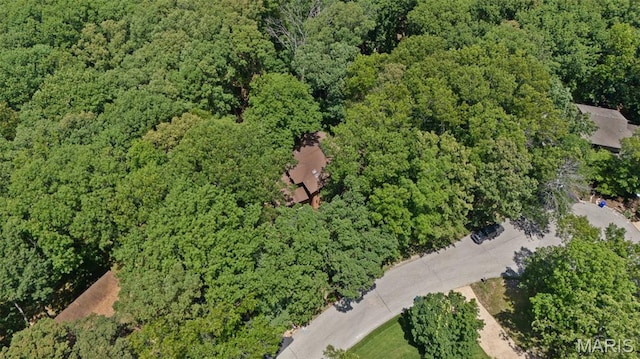1509 Redbriar Dr, High Ridge, MO 63049 - aerial overview of property's location featuring a forest