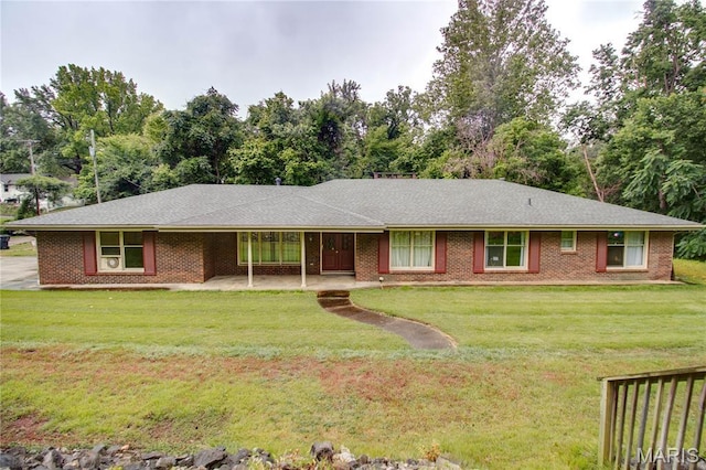10000 Wondell Woods Dr, Belleville, IL 62223 - single story home with a front yard, a patio, and brick siding